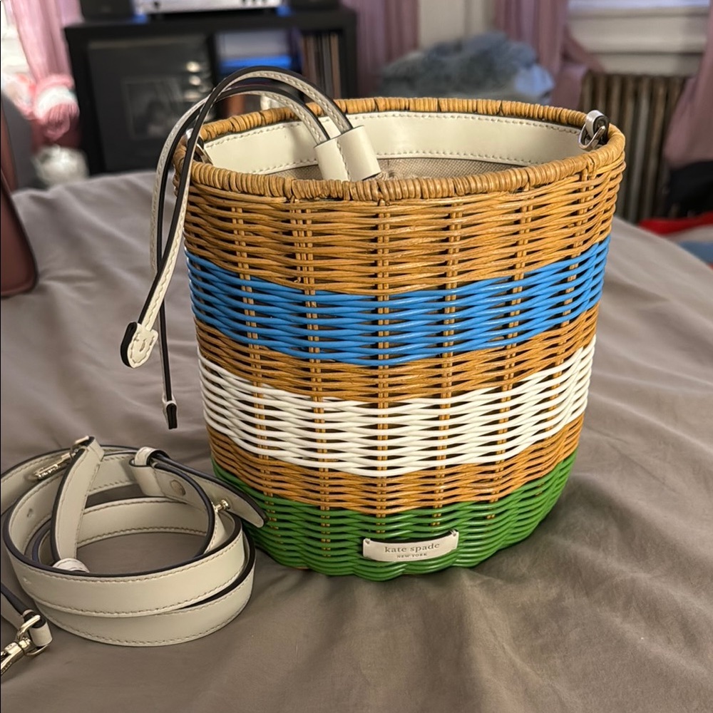 Kate Spade Multicolor Woven Bucket Bag